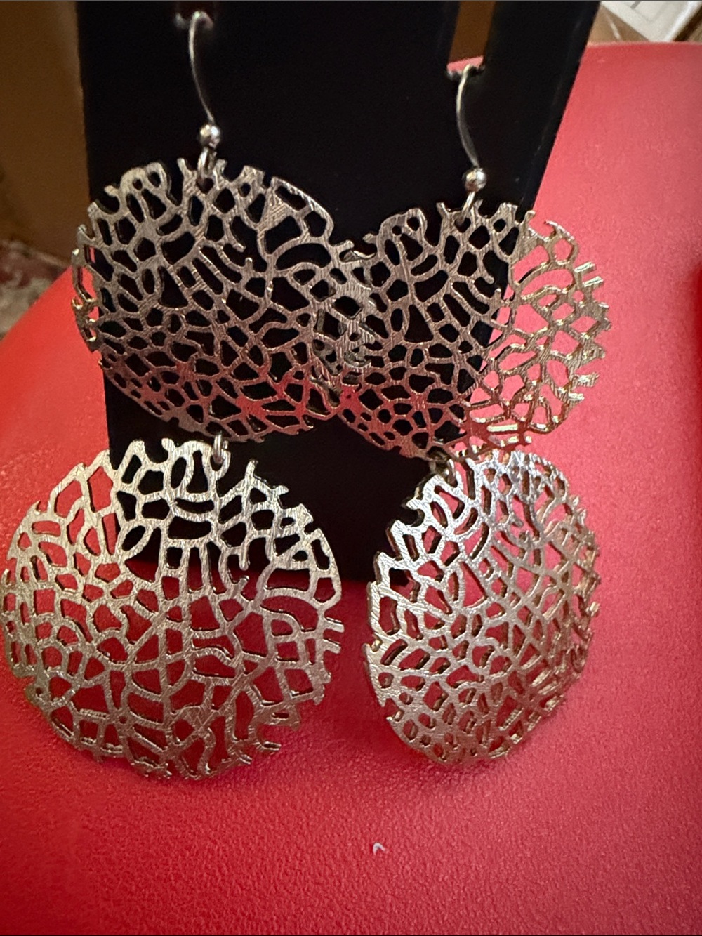 Fashion Jewelry Silver Openwork Drop Earrings